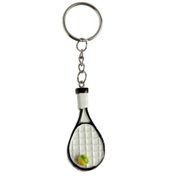 Collectable design~Tennis Player Keyring Keychain Tennis Ball Racquet Game Gift Novelty