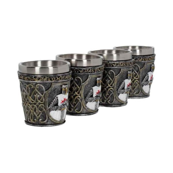 Magicun Giftware~Templars Shot Glass (Set Of 4) 6.5cm Medieval Shotglass