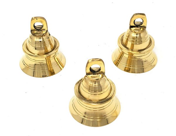 Wicca & Paganism~3x Pieces Brass Bell 3" Mini Altar Chime Bell Wiccan (Set of 3)