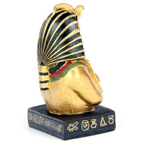 Home Decor~Decorative Egyptian Golden Tutankhamen Bust Holding Crook & Flail