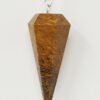 Magicun Stone~Caligraphy Pendulum with Chain, Faceted (Natural Crystal Stone)