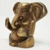 Hinduism Statues & Figures~Brass Antique Finish Ganesh w/ Big Ears Statue 2"H