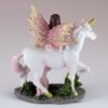 Fairy Collection~Mini Pink Fairy Riding Unicorn Figurine 3" High Resin New!