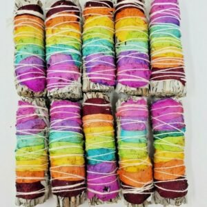 Palo Santo & Sage~10X California White Sage Smudge Sticks with Rose Petals 4" Negativity Removal