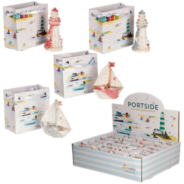 Home Decor~Novelty Seaside Nautical Collectable in Mini Gift Bag Boat Lighthouse