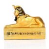 Home Decor~Gold Egyptian Sphinx Figurine On Hieroglyphic Base Ancient Decorative Ornament