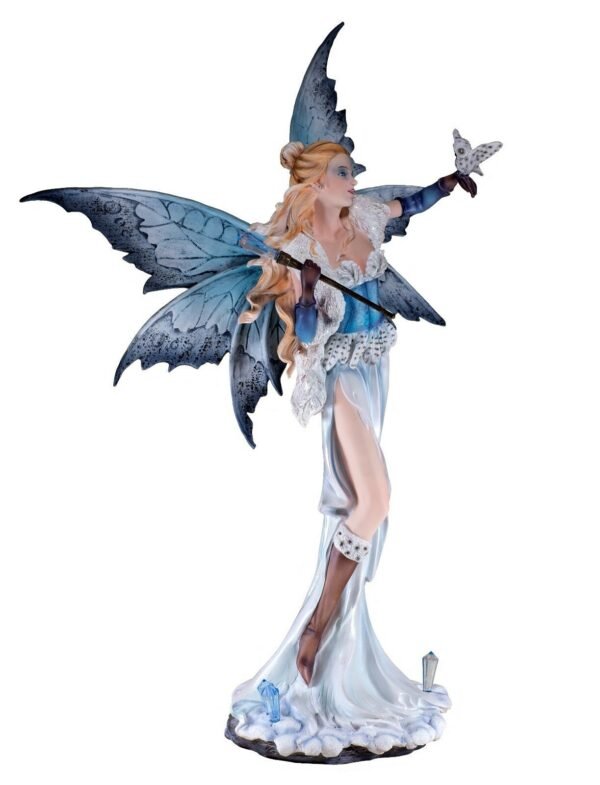 Fairy Collection~Large Scale Fairy With Snowy Owl Holding Crystal Wand Figurine 23" High Statue