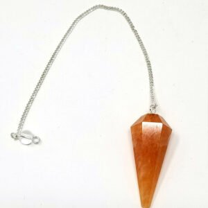 s-l1600_4b207680-2c2b-48a7-87d5-69417e536c83 Magicun Stone~Red Aventurine Gemstone Pendulum with Chain, Faceted (Natural Crystal Stone)