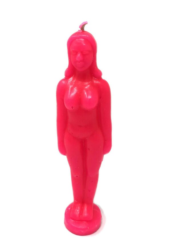 Magic Candle~Pink Woman Female Image Candela De Mujer Rosa Figurine Spell Candle Wicca Hoodoo