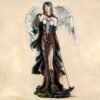 Fairy Collection~Large Gothic Dark Angel Fairy With Scythe Figurine Statue 20.25"H Resin Reaper