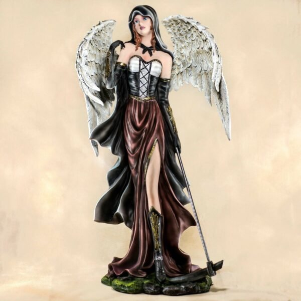 Fairy Collection~Large Gothic Dark Angel Fairy With Scythe Figurine Statue 20.25"H Resin Reaper