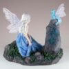 Fairy Collection~Blue Fairy With Dragon Sitting On Rock Figurine Statue 6.25" High New In Box