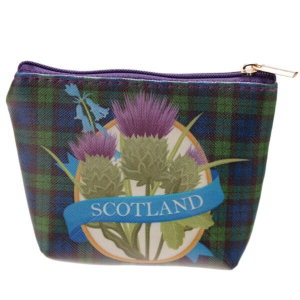 Collectable Design~Handy PVC Make Up Bag Purse Bonnie Scotland Wash Toiletry Bag Souvenir Thistle