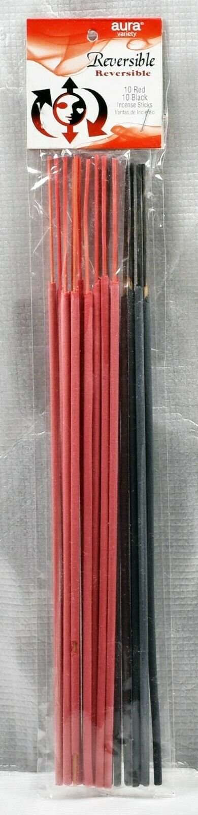 【Incense】REVERSIBLE - AURA VARIETY INCENSE STICKS (20 pk.) - 10 PCS BLACK & 10 PCS RED