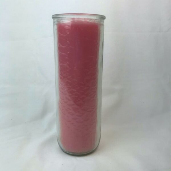 Magic Candle~Pink 7 Day Pullout Candle In Glass / Refillable / Unscented Magic Pagan Wicca