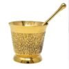Wicca & Paganism~Brass Carved Mortar & Pestle 3"D 2.75"H Wicca Herbs Kitchen Brand New