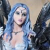 Fairy Collection~Large Scale Snow Fairy With Wand and Dragon Figurine Statue 24"H Resin New!