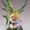 Fairy Collection~Green Fairy Sleeping On Mushroom Figurine 6" High Detailed Resin Statue New