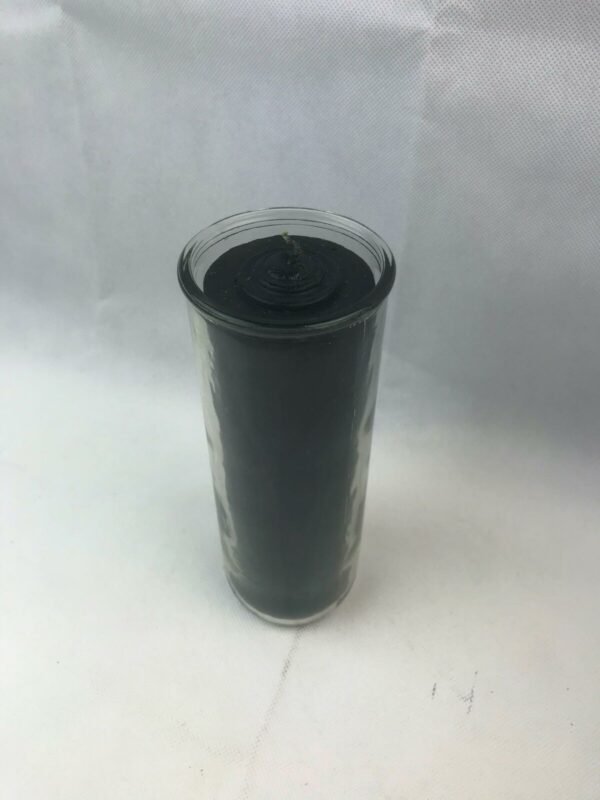 Magic Candle~Black 7 Day Pullout Candle In Glass / Refillable / Unscented Magic Pagan Wicca