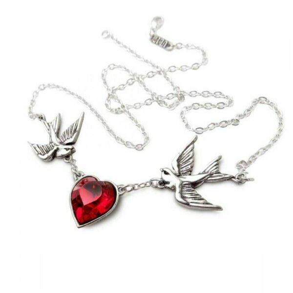 Alchemy Gothic Pewter - SWALLOW HEART - Necklace