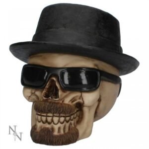 Magicun Giftware~Badass Gothic Large Fedora Hat Skull Ornament Figurine Skeleton Decor 15.8cm