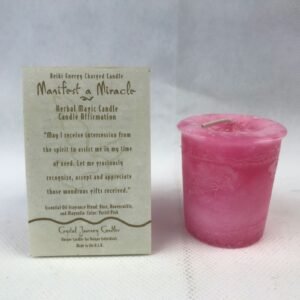 Magic Candle~Manifest A Miracle Crystal Journey Reiki Charged Herbal Votive Candle One Candle