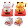 Home Decor~Cute Waving Solar Cat Design Maneki Neko Lucky Design Pal Yellow Cat