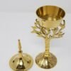 Home Fragrances ~Tree of Life Design Brass Cone Tower 7.5"H Incense Charcoal Burner