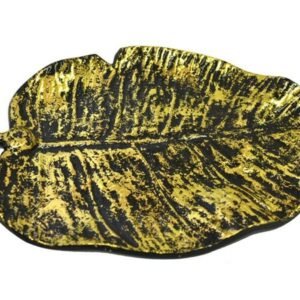 Home Fragrances ~NEW Golden Metal Leaf Incense Smudge Burner, Home Decor, ETC. 12"L 7.5"W