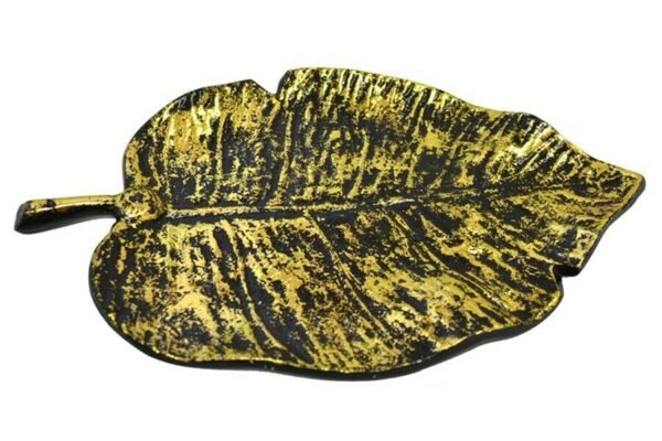 Home Fragrances ~NEW Golden Metal Leaf Incense Smudge Burner, Home Decor, ETC. 12"L 7.5"W