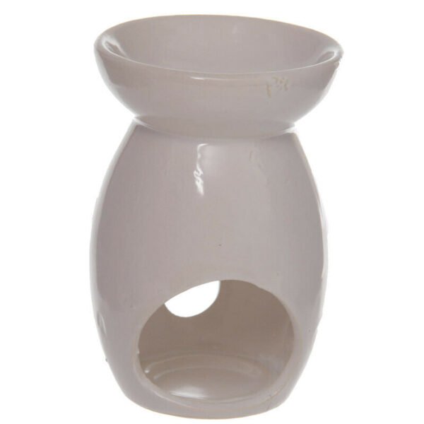Home Fragrance~Decorative Simple White Ceramic Oil Burner with Teardrop Pattern Home Fragrance