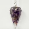 Magicun Stone~Amethyst Orgone Pendulum with Chain, Faceted (Natural Crystal Stone)