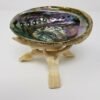 Home Fragrances ~Large Rainbow Abalone Shell and Wooden Tripod Sage Smudging Bowl Burner