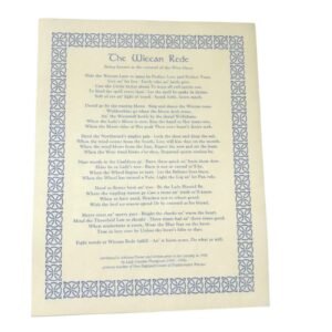 Witchcraft~Wiccan Rede Poem Parchment Page Poster Book Of Shadows 8 1/2" X 11"
