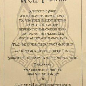 Witchcraft~Wolf Prayer Spirit Animal Parchment Page Poster Book Of Shadows Wicca Pagan