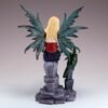 Fairy Collection~Fairy In Red With Dragon Sitting On Pillar Figurine Statue 8.25" High New