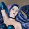 Fairy Collection~Dark Blue Fairy With Two Flying Dragons Figurine Statue 21.25" High Resin New!
