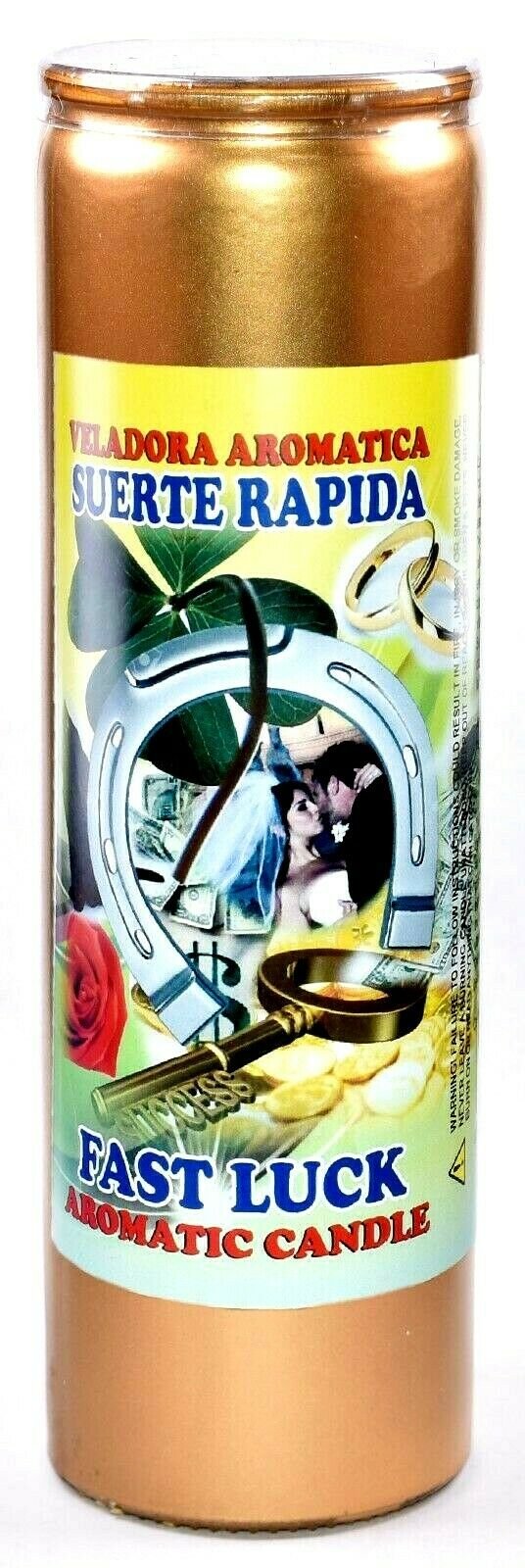 CANDLE COCKTAIL VELADORA FAST LUCK-SUERTE RAPIDA- PAINTED GOLD