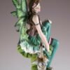Fairy Collection~Green Fairy With Little Dragon On Mushroom Figurine 10" High Resin Statue New