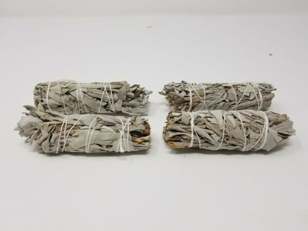 Palo Santo & Sage~4X White Sage Smudge Sticks / Wands 4 - 5 " Negativity Removal