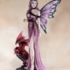 Fairy Collection~Amethyst Fairy With Dragon Holding Crystal Ball Figurine Statue 16.5" High New!