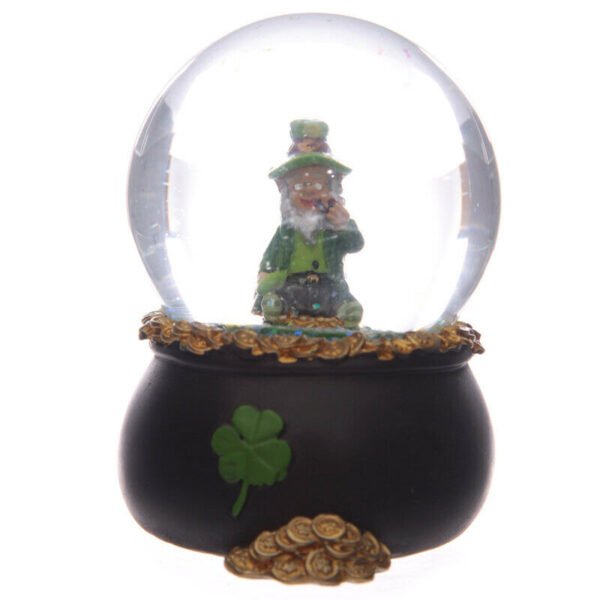 Collectable design~Novelty Lucky Leprechaun Pot of Gold Snow Globe Glitter