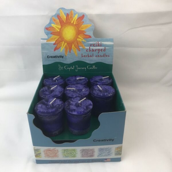Magic Candle~Creativity Crystal Journey Reiki Charged Herbal Votive Candle - One Candle