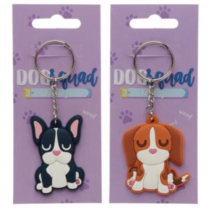 Collectable design~Cute Novelty Dog Squad PVC Keyring Novelty Key Chain French Bulldog, Hound