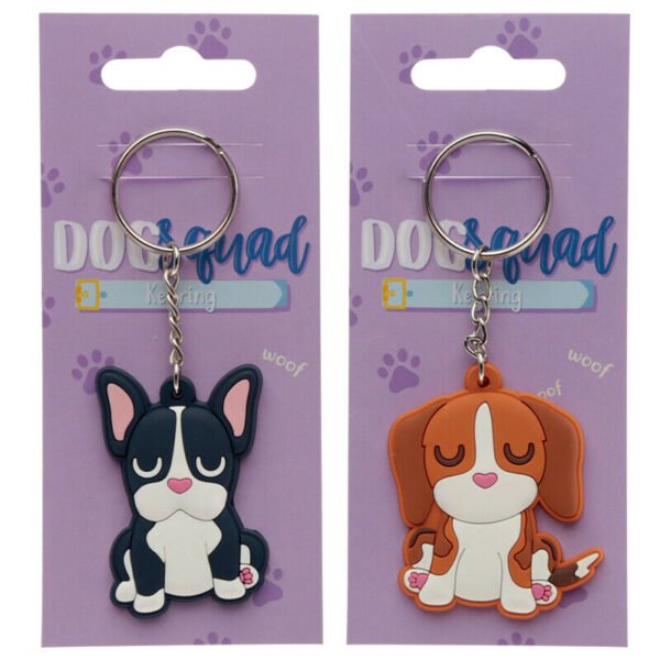 Collectable design~Cute Novelty Dog Squad PVC Keyring Novelty Key Chain French Bulldog, Hound