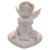 Home Decor~Collectable Cherub Sitting on Heart with Pink Roses