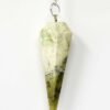 Magicun Stone~Serpentine Pendulum with Chain, Faceted (Natural Crystal Stone)