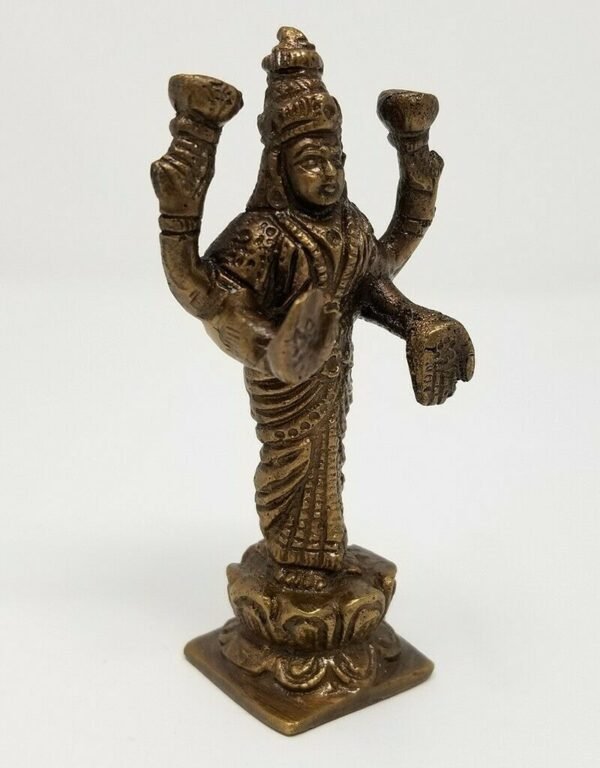 Hinduism Statues & Figures~Solid Brass Silver Plated Finish Ganesh 2"H