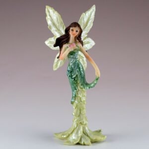 Fairy Collection~Mini Green Feather Wing Fairy Figurine 5" High Resin New!