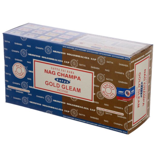 Home Fragrance~SATYA Sai BaBa Nag Champa & Gold Gleam Incense Sticks 12 x 14 sticks